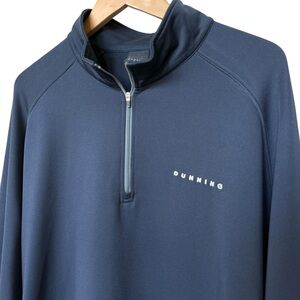 Dunning Golf Men's 2XL Navy Blue Quarter Zip Pullover Raglan Sleeves Warm Fall